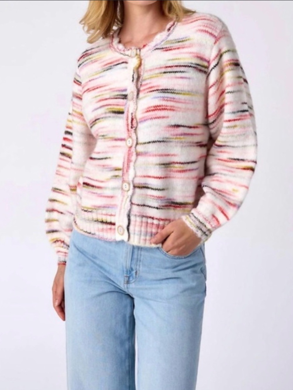 Crosby by Mollie Burch colorful wool blend cardigan, size S